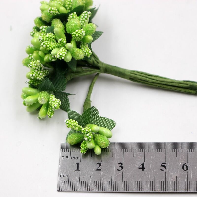 12pcs Berry Artificial Stamen Handmade Flower For Wedding Home Decor Pistil DIY Gift Box Scrapbooking Garland Craft Fake Flower