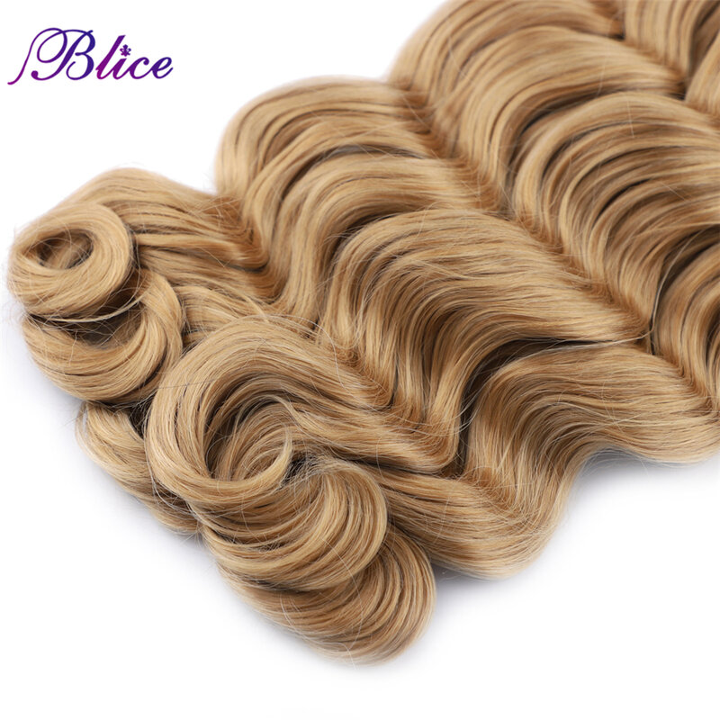 Blice สังเคราะห์ Bulk Body Wave Hair Bundles ไม่มี Weft ที่ยืดผม8-28นิ้ว Crochet Braiding ผมผู้หญิง bundle Deal