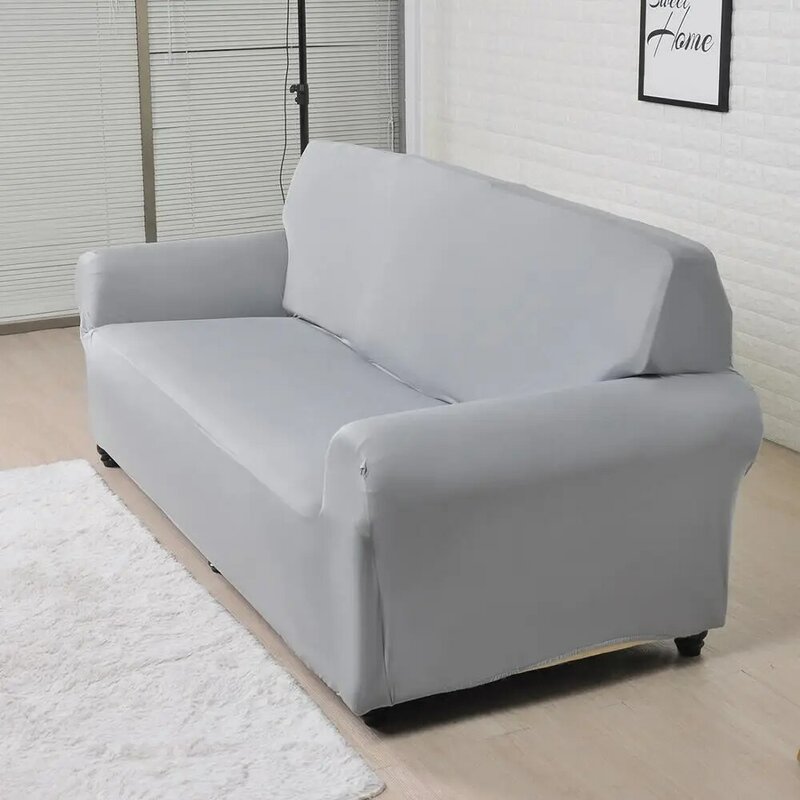 Penutup Sofa Warna Solid Penutup Sofa Ketat Elastisitas Besar Sofa Tempat Duduk Empuk Handuk Sofa Sudut Penutup Furnitur 1/2/3/4 Tempat Duduk