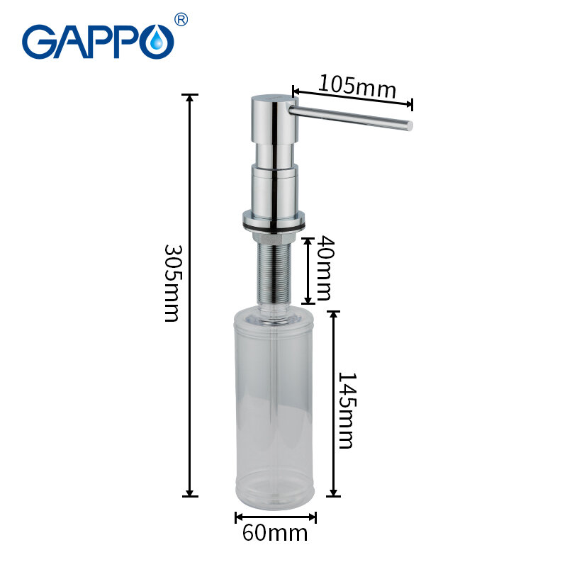 GAPPO Liquid Soap Dispenser Brass Kitchen Soap Dispensers Round Built in Counter top Dispenser