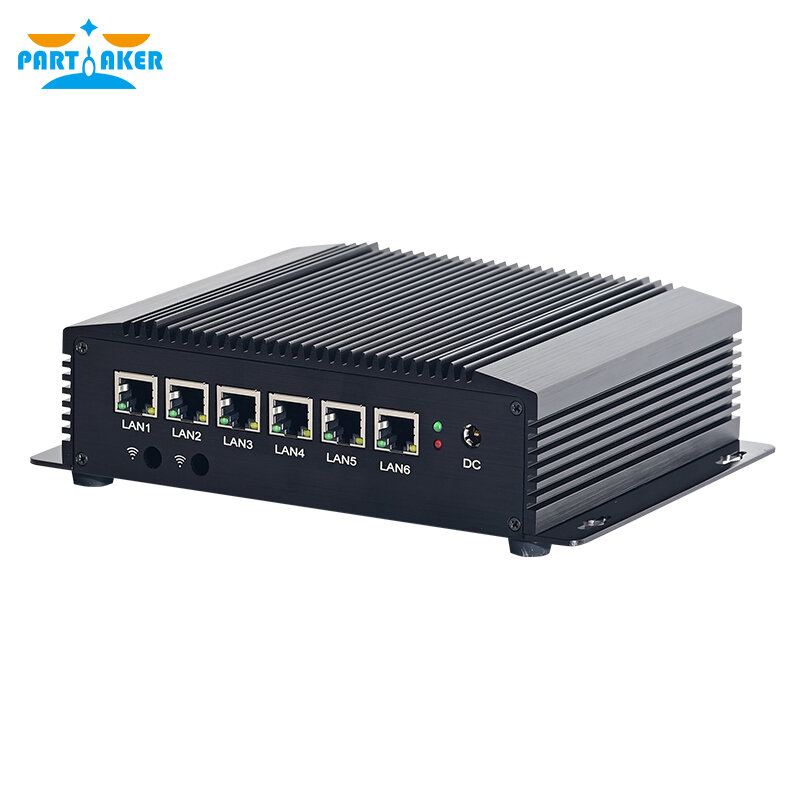 Partaker Mini rdzeń komputer Intel i5 8260U 6 LAN I210 Gigabit Ethernet 4 * Usb 3.0 HD RS232 COM Firewall Router pfSense Minipc
