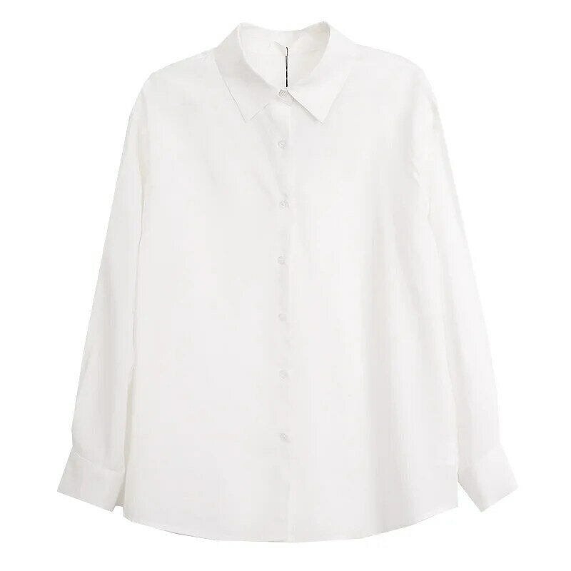 Chemisier blanc à manches longues pour femmes, chemise à la mode, 2020