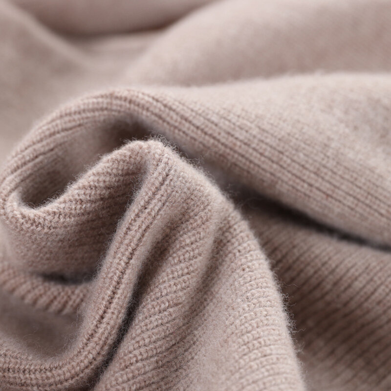 Jerseys de punto para hombre, ropa de lana 100% pura, suéteres suaves y cálidos, suéteres más gruesos de invierno, 5 colores