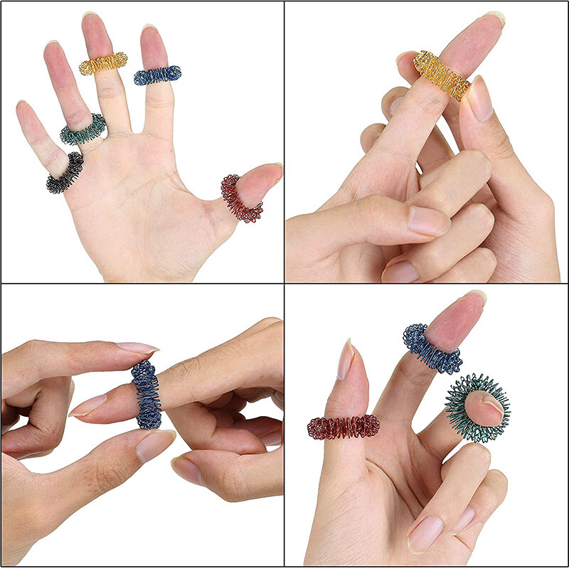 Spiky Finger Ring Toy Massager Decompression Stress Relief Sensory Spring Fingers Autism Anti Stress Rings Autism Anti Kids Toy