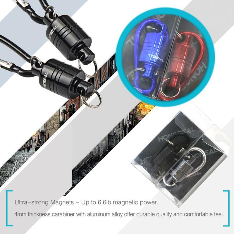 Strong Magnetic Carabiner Aluminum Alloy Carabiner Keychain Outdoor Camping Climbing Snap Clip Lock Buckle Hook Fishing Tool