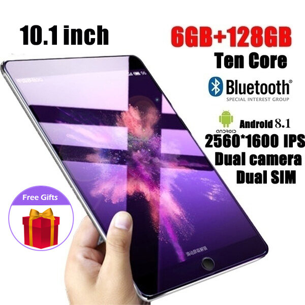 10.1Inch Tablets Android Wifi Tablets PC with 6+128GB Large Memory MTK6797 Dual SIM Card 4G Call Wifi Tablets PC Adroid Tablets