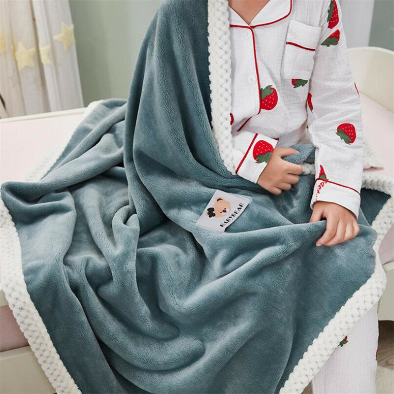 Manta de terciopelo lechoso para dormir para niños, ropa de cama cálida de alta calidad, Waffle, 100x150cm