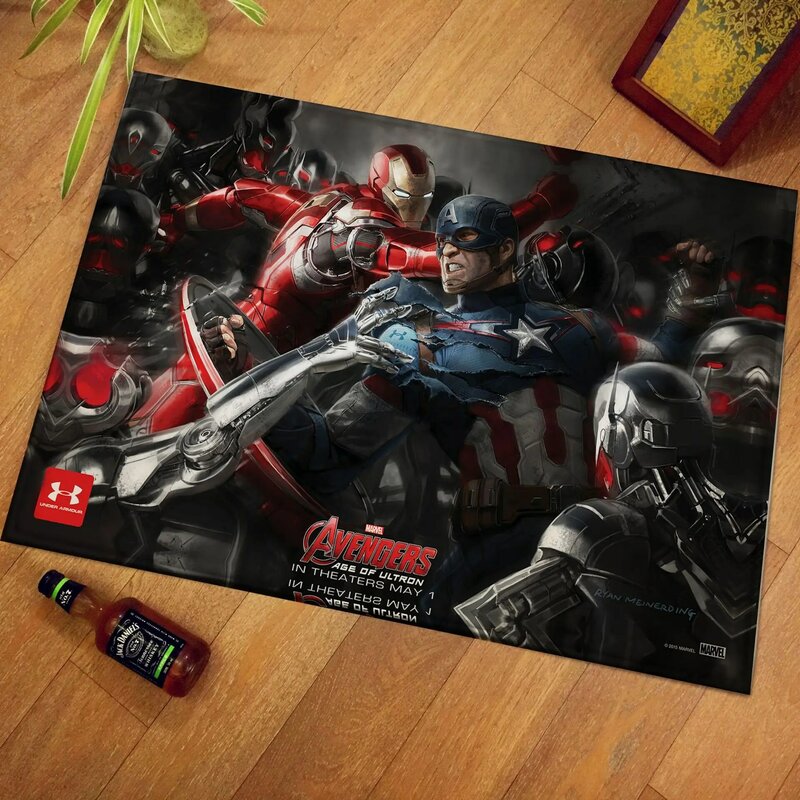 Tapis de sol imprimé Spiderman The Avengers, 60x40cm, à la mode, créatif, pour cuisine, salle de bain, cadeau, en flanelle
