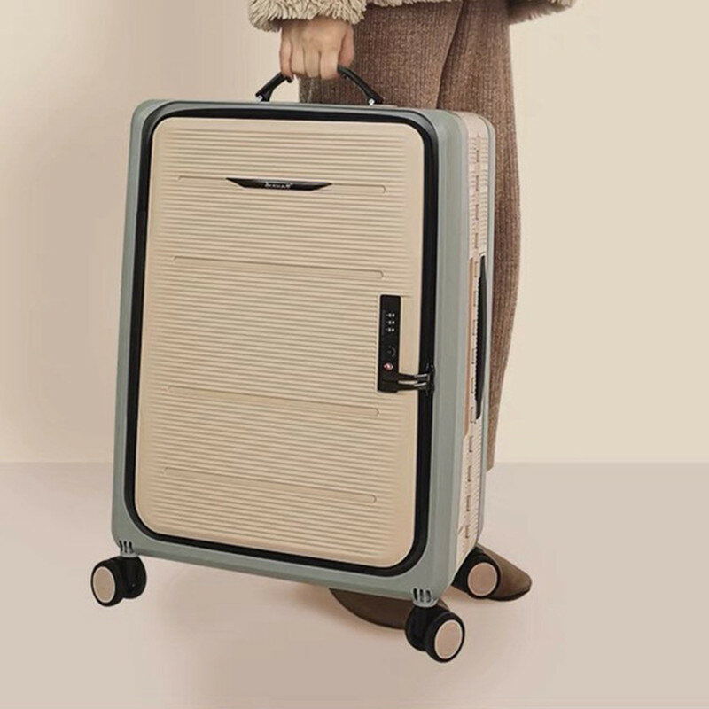 Mute bolsa de viagem dobrável com 4 rodas, mala de viagem com trava por senha para bagagem, viagem de negócios, bolsa de mão feminina 24
