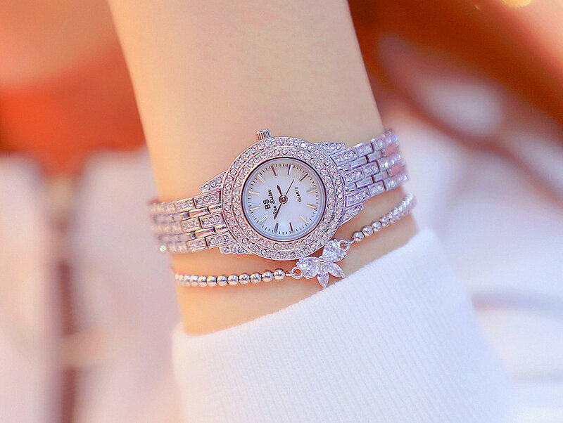 หรูหราคริสตัลนาฬิกาผู้หญิงนาฬิกาข้อมือควอตซ์นาฬิกาแฟชั่นสร้อยข้อมือเพชรผู้หญิงนาฬิกา Reloj Mujer นาฬิกาผู้หญิง
