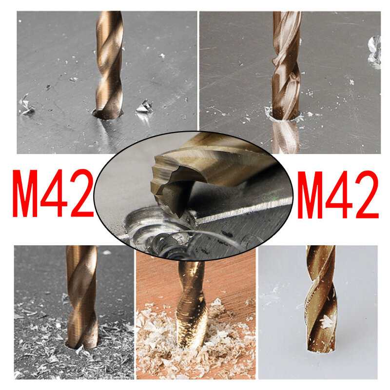 コバルトツイストドリルhssm42,1mm〜13mm,硬化鋼,鋳鉄,ステンレス鋼の穴あけに使用,1個