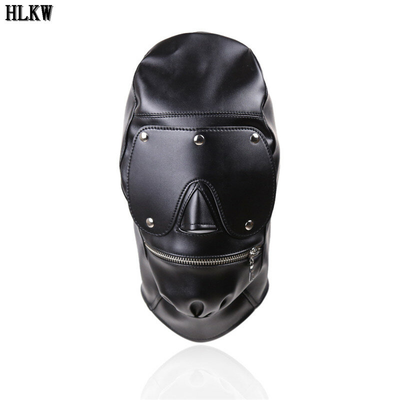 New Hot Sexy Leather Hood Sex Bondage Mask Adult Sex Toys Adults Role Cosplay Mask Toy