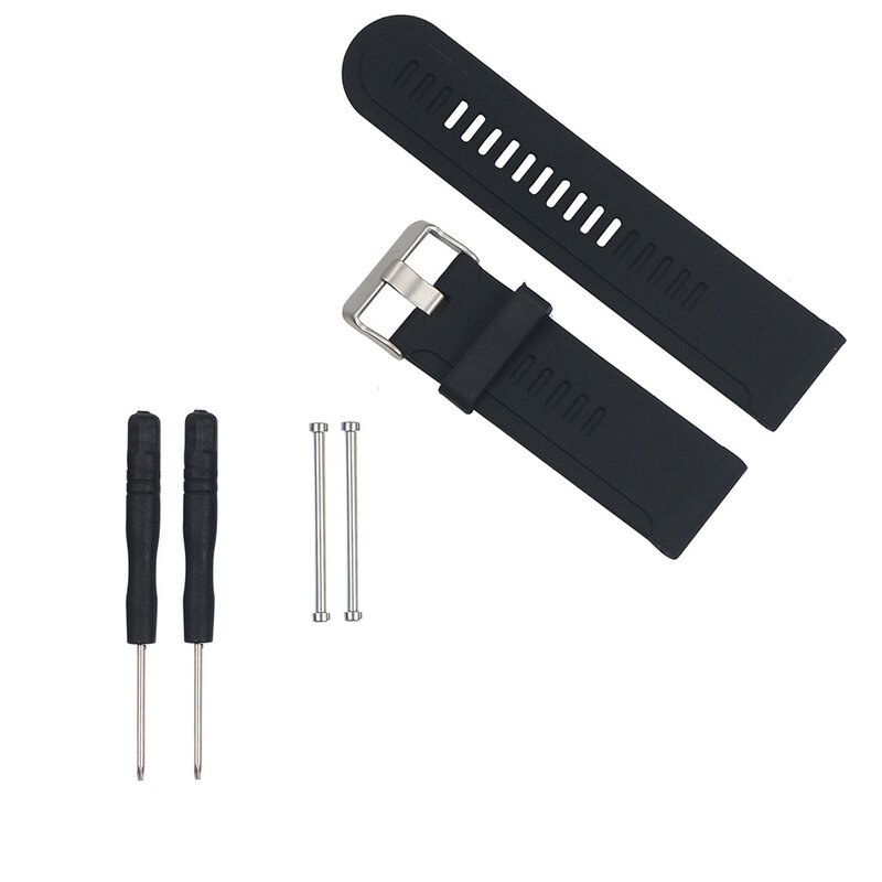26mm Black Silicone Strap Replacement Watch Band Strap For Garmin Fenix 3 Tactix New Design WatchStrap+tool+2 Pcs Screw