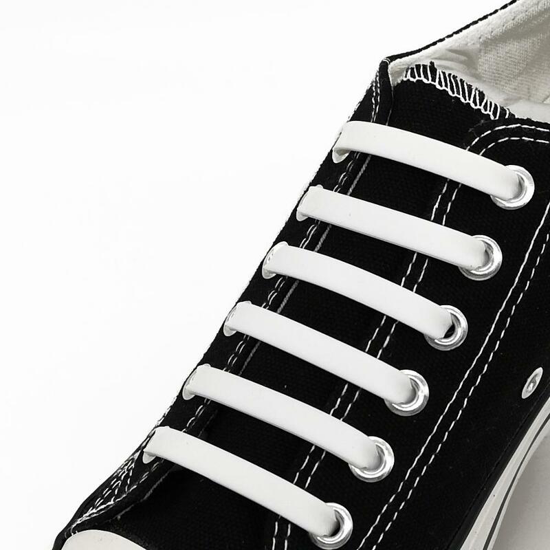 2023 baru tali sepatu silikon elastis atletik lari tanpa dasi tali sepatu kets Fit tali sepatu renda untuk pria wanita tali sepatu