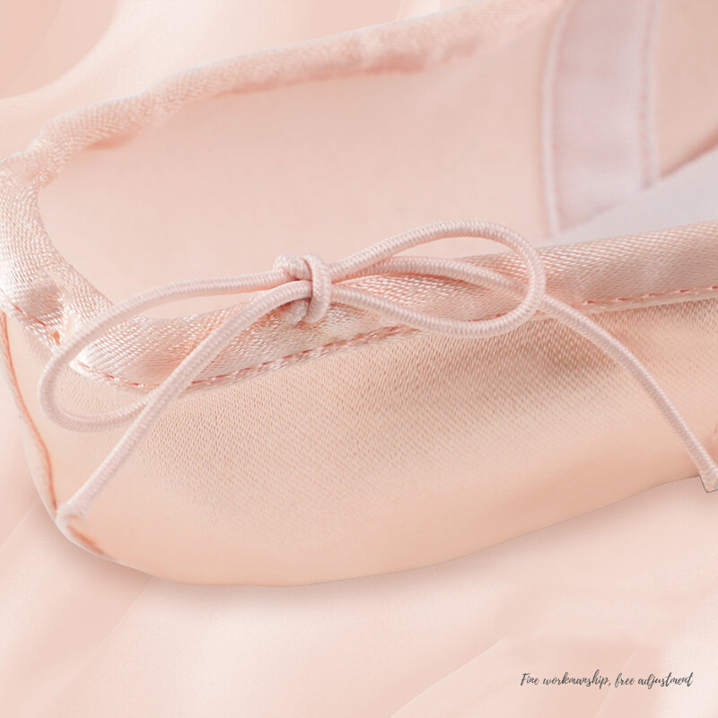 Zapatos de punta de Ballet profesionales con suela de cuero genuino para mujer, zapatos de Ballet de satén con cintas para bailarina profesional