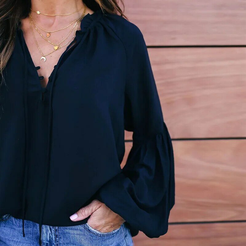 Womens Tops and Blouses Solid White Chiffon Blouse Office Shirt Blusas 2020 Long Sleeve Women Shirts Clothes