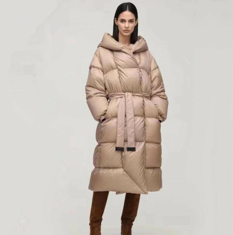 90% piumino d'anatra bianco donna moda piumino soffice oversize donna 2021 nuovo inverno caldo con cappuccio parka q437