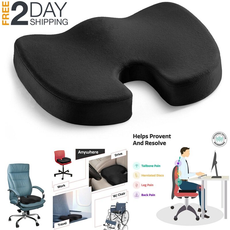 Orthopedic Pillow Seat Memory Foam Chair Office Cushion Coccyx