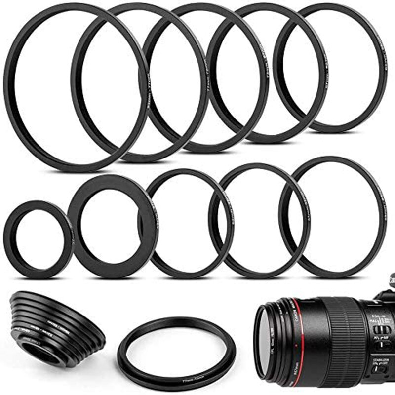 48mm-52mm 48-52 mm 48 to 52 Step Up Lens Filter Metal Ring Adapter Black