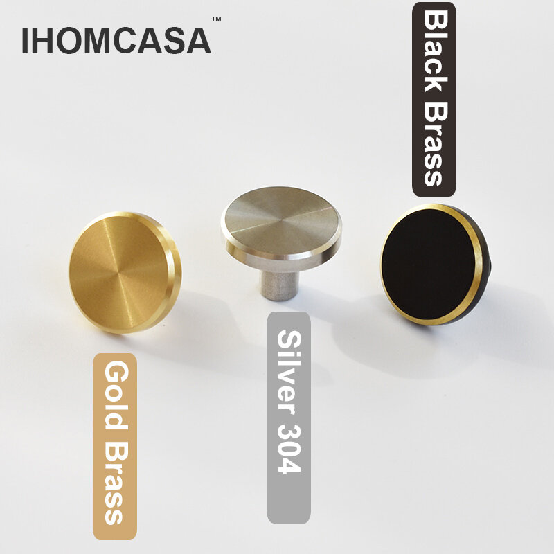 Ручки IHOMCASA в скандинавском стиле, золотые латунные кожаные дверные ручки для кухонного шкафа, мебели, гардероба, шкафа, ящиков
