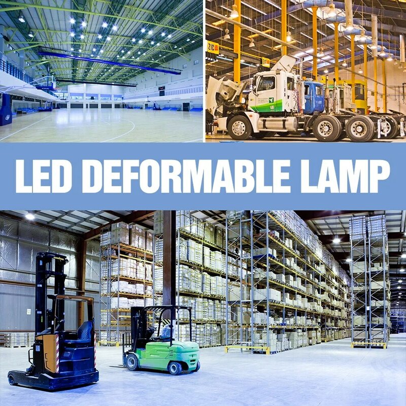220V LED lampa garażowa żarówka E27 lampa do montażu na dużej wysokości 110V odkształcalne reflektory LED 40W 60W 80W dla magazyn przemysłowy lampa sufitowa