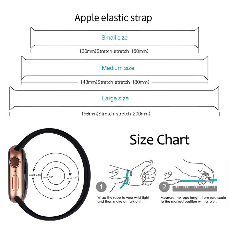 Laço solo para apple watch band 40mm 38mm 44mm 42mm iwatch correia série 6/5/4/3/2/1 esporte elástico silicone acessórios da correia de pulso