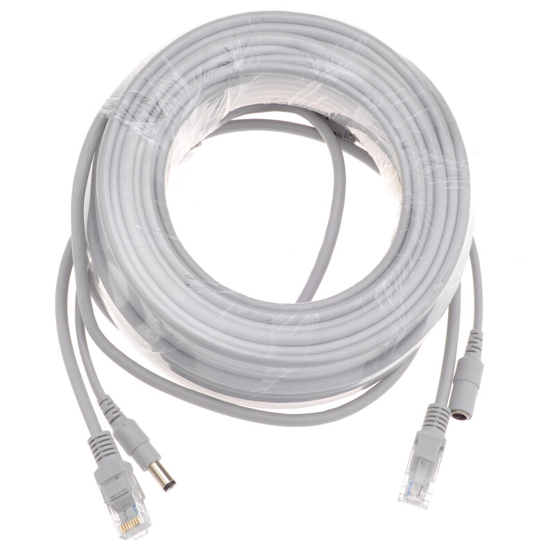 IP CCTV Camera RJ45 + DC Power Cable 5M/10M/15M/20M/30M Ethernet 2 in 1 CAT5/CAT-5e RJ45 Cables  for IP Camera NVR System
