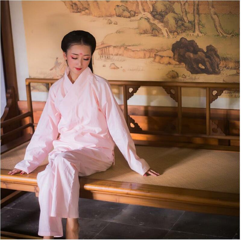 الملابس اليومية القديمة الحديثة العامة الصينية الإناث القطن مريحة الملابس الداخلية الصينية التقليدية hanfu منامة سترة السراويل