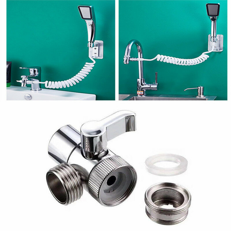 Adattatore per rubinetto interruttore connettore a t a 3 vie valvola deviatrice per soffione doccia miglioramento domestico rubinetti per doccia separatore d'acqua