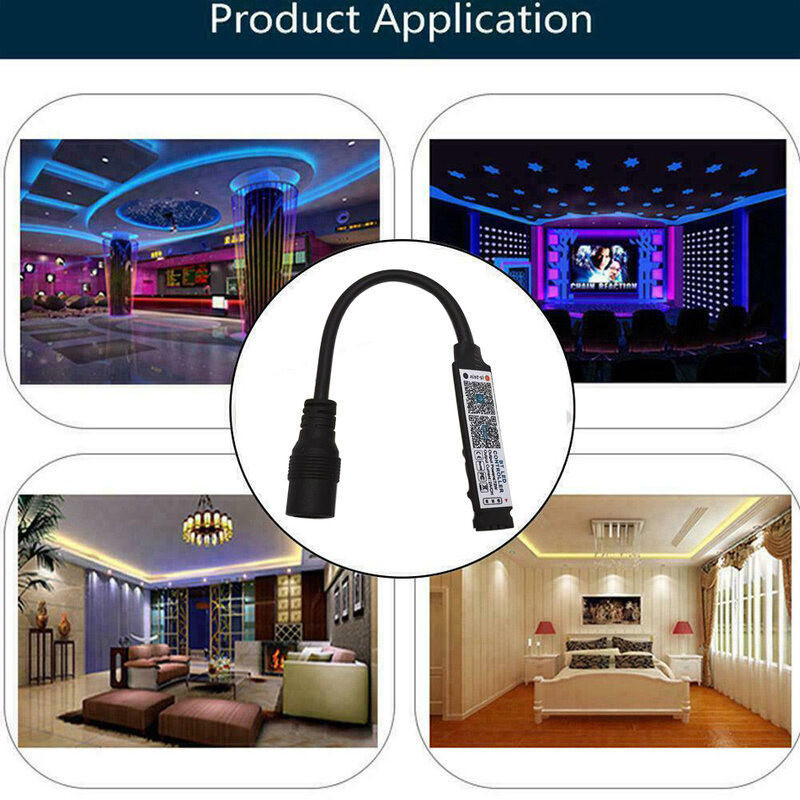 Minicontrolador de aplicación de teléfono inteligente, Control inalámbrico, USB/DC, compatible con Bluetooth, para tira de luces LED RGB 5050 3528, DC5-24V