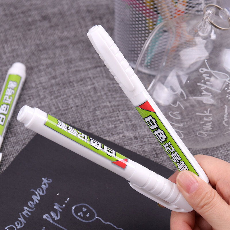 1PC DIY Art Stationery Supplies White Marker Pen Sharpie White Student Supplies Marker Craftwork Pen