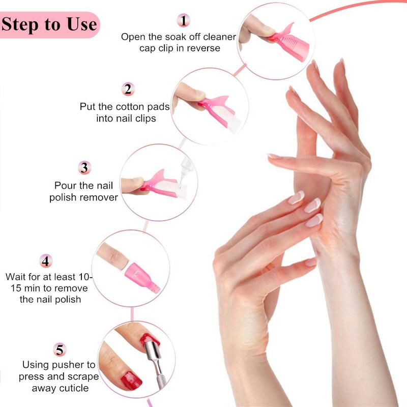 Clip de plástico acrílico para uñas, removedor de esmalte de Gel UV, tapa limpiadora, nuevo estilo