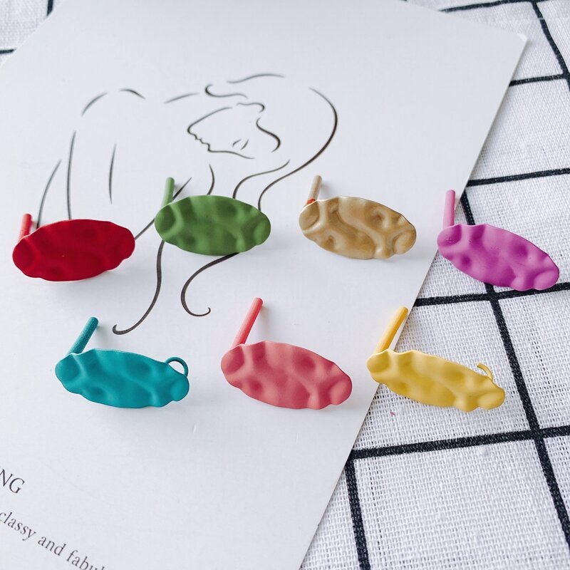 DIY 쥬얼리 기본 액세서리 철 스프레이 불규칙한 타원형 패션 작은 신선한 귀걸이 귀걸이, 도매