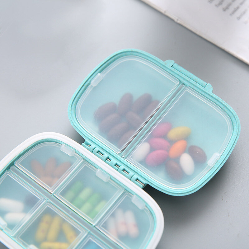 Mini boîte de stockage de médicaments à 8 fentes, conteneur en plastique portable, étuis, accessoires de voyage, trousse de premiers soins fonctionnelle, médicaments d'urgence