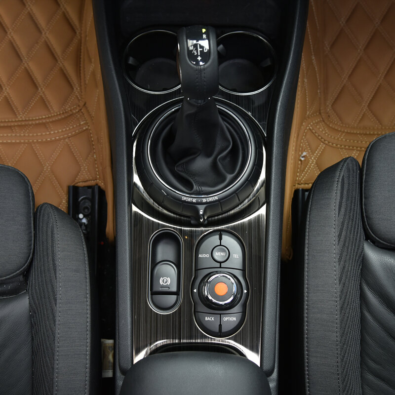 Cubierta del panel de cambio de marchas del coche, pegatina de decoración de control Central para BMW MINI Cooper S JCW F54 Clubman, accesorios de estilo de coche, 2 piezas