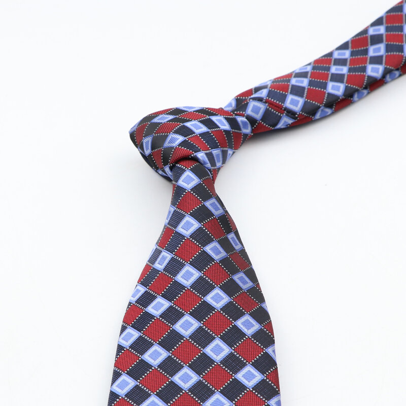 Klasik 8Cm Dasi Pria Mode Poliester Dasi Kotak-kotak Bergaris Dasi Bisnis Kemeja Ramping Aksesori Hadiah Topi Cravate