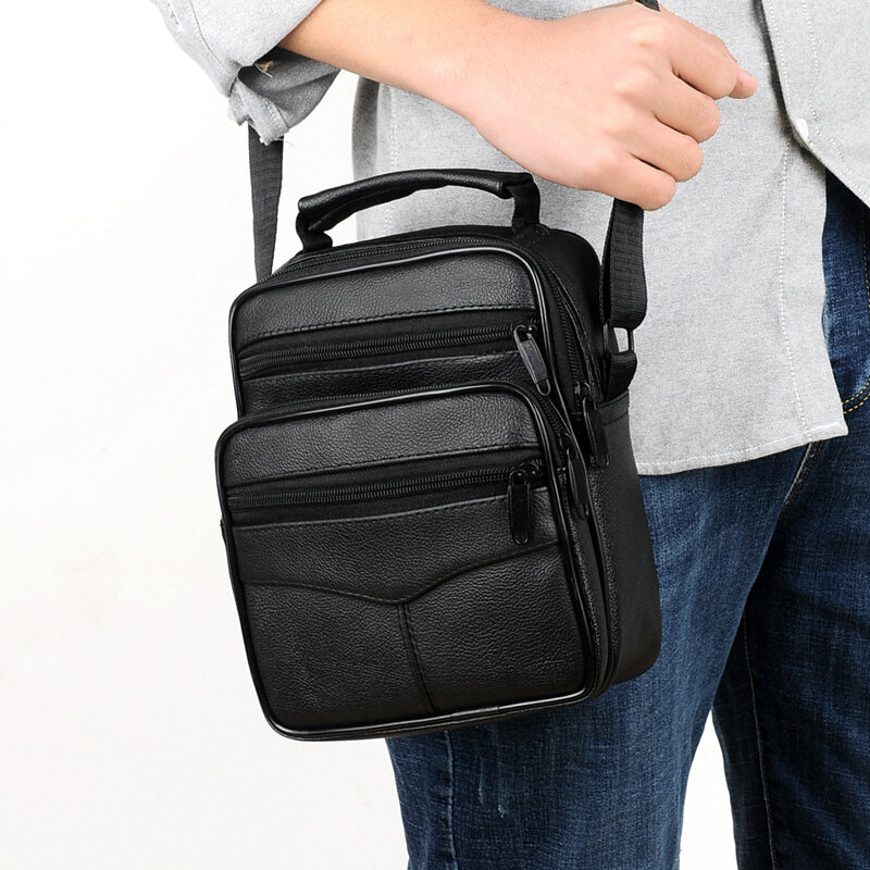 Men's Bag Genuine Leather Men Messenger Bag Vintage Male Handbag Crossbody Shoulder Bags For Men Luxury Handbags Business Pocket