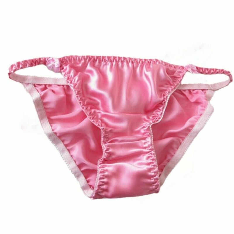 Bikinis de seda pura para mujer, ropa interior de tiro bajo, lencería, bragas íntimas, tangas, Color Pastel, rosa y blanco, 5 uds.