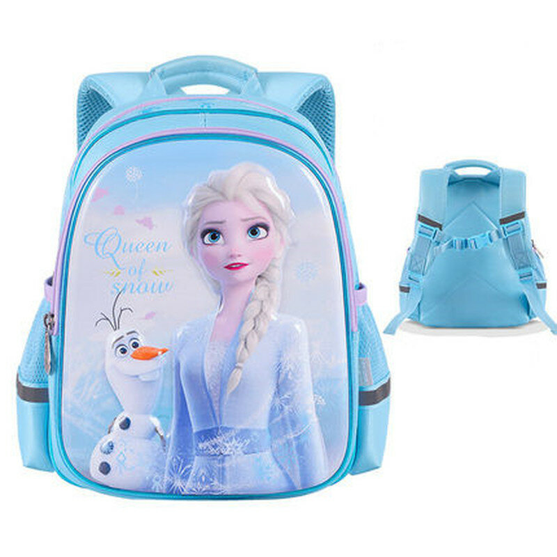 Disney Frozen Elsa Girlsกระเป๋าเป้สะพายหลังกระเป๋าเด็กโรงเรียนประถมศึกษาขนาดใหญ่ความจุกระเป๋าถือกระเป๋าเป้สะพายหลังกระเป๋าโรงเรียนกันน้ำ