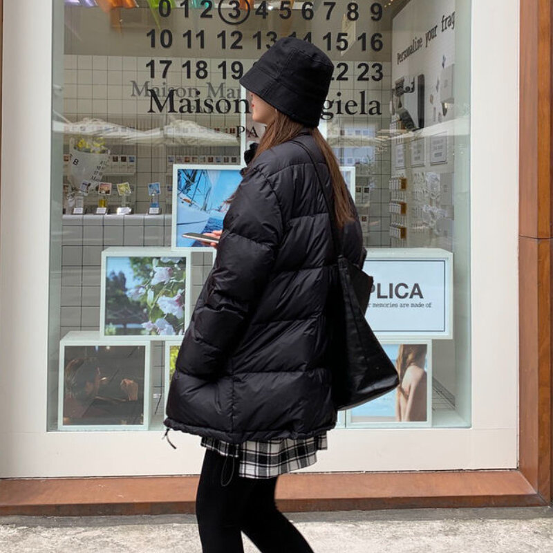 Парки женские модные однотонные в Корейском стиле зимние на молнии Повседневная мешковатая Уютная теплая подкладка универсальная уличная верхняя одежда в стиле Харадзюку популярная