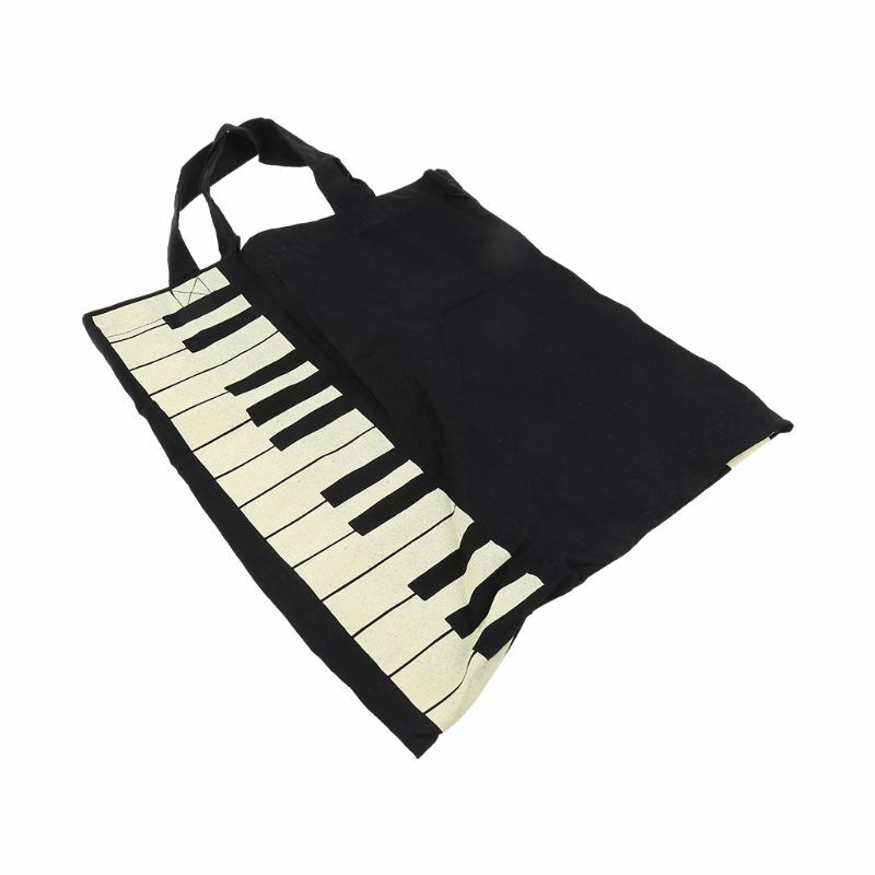 ピアノの鍵盤が付いた黒いハンドバッグ,音楽を運ぶためのトートバッグ,ショッピングバッグ,流行のトートバッグ