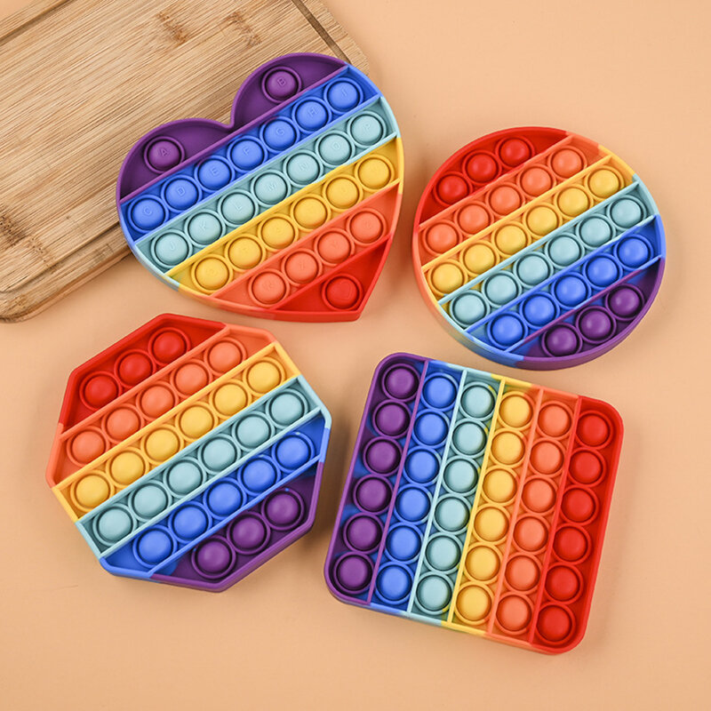 Gorąca sprzedaż Fidget reliever stres zabawki Rainbow Push Bubble zabawki antystresowe dorosłych dzieci wyskakuje zabawki sensoryczne, aby złagodzić autyzm prezent