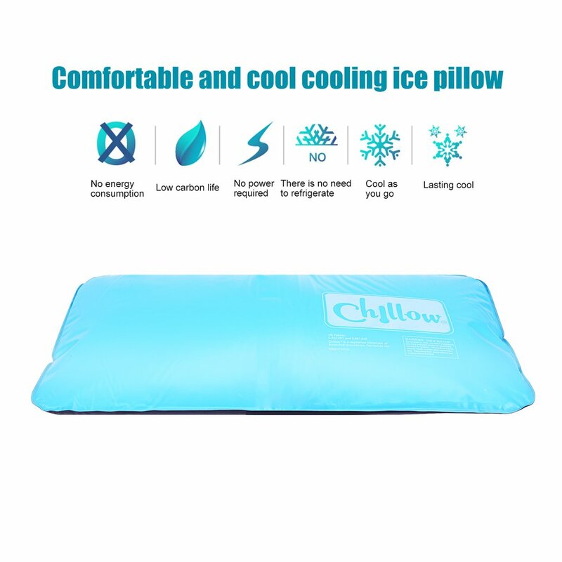 Wygodna letnia lodowa zimna poduszka fajna terapia relaks mięśni pomoc karimata mata poduszka podróżna pod szyję głęboki niebieski