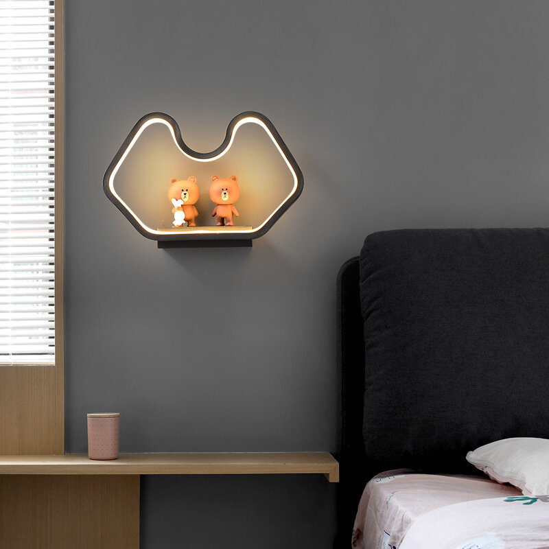 Skandynawska minimalistyczna lampa na ścianę do przejścia nowoczesna sypialnia nocna salon oświetlenie Led do pokoju światło Super jasne kreatywne przechowywanie wyposażenie kuchni