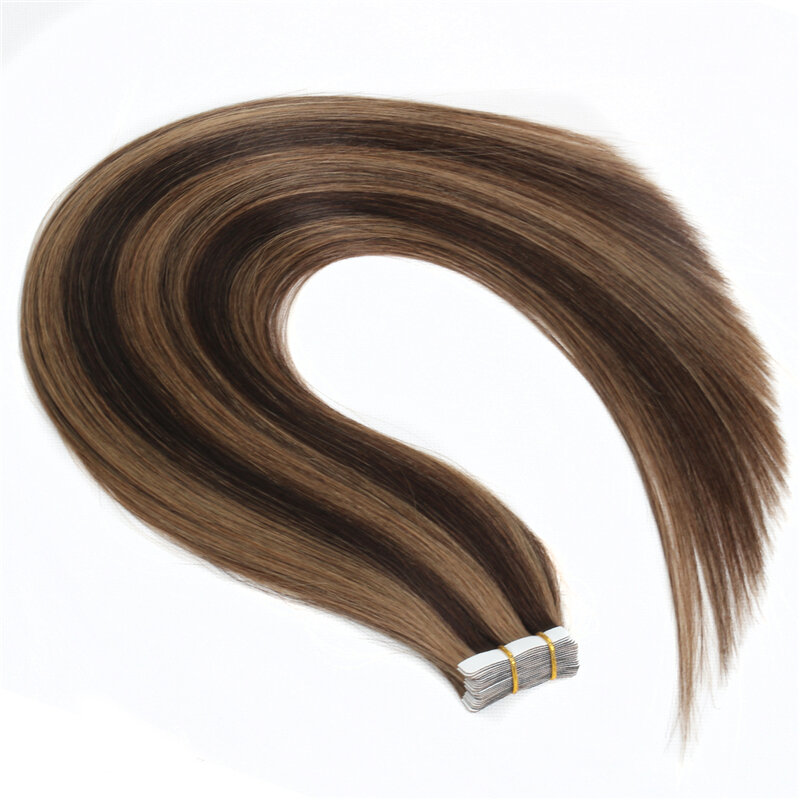 BHF-extensiones de cabello humano liso, cinta rubia, 20 unidades, Remy, 613 #