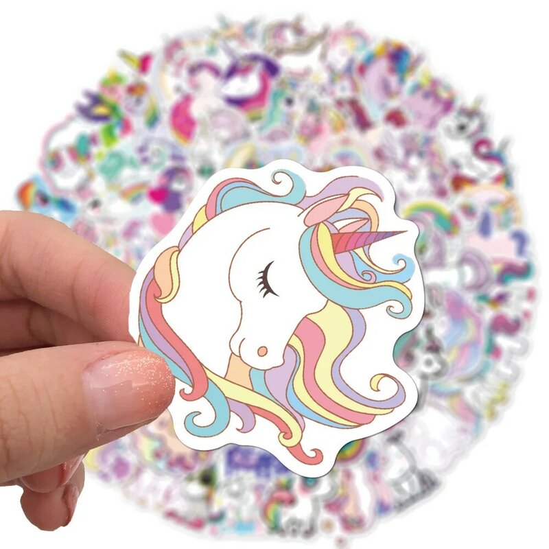 10/50/100pcs Stickers for Unicorn Cartoon Animal Waterproof Cute Graffiti Sticker To DIY Luggage Bike Notebook Laptop stickers