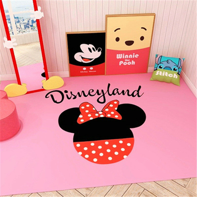 Anak-anak Playmat Panjang Dapur Mat Mickey Minnie Bath Karpet Tikar Rumah Masuk Keset Kamar Tidur Ruang Tamu Lantai Tikar