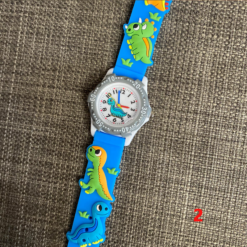 นาฬิกาข้อมือเด็ก3D การ์ตูน Tyrant ไดโนเสาร์ควอตซ์ส่องสว่างเด็กชายหญิงกีฬานาฬิกาข้อมือเด็กของขวัญวันเกิด