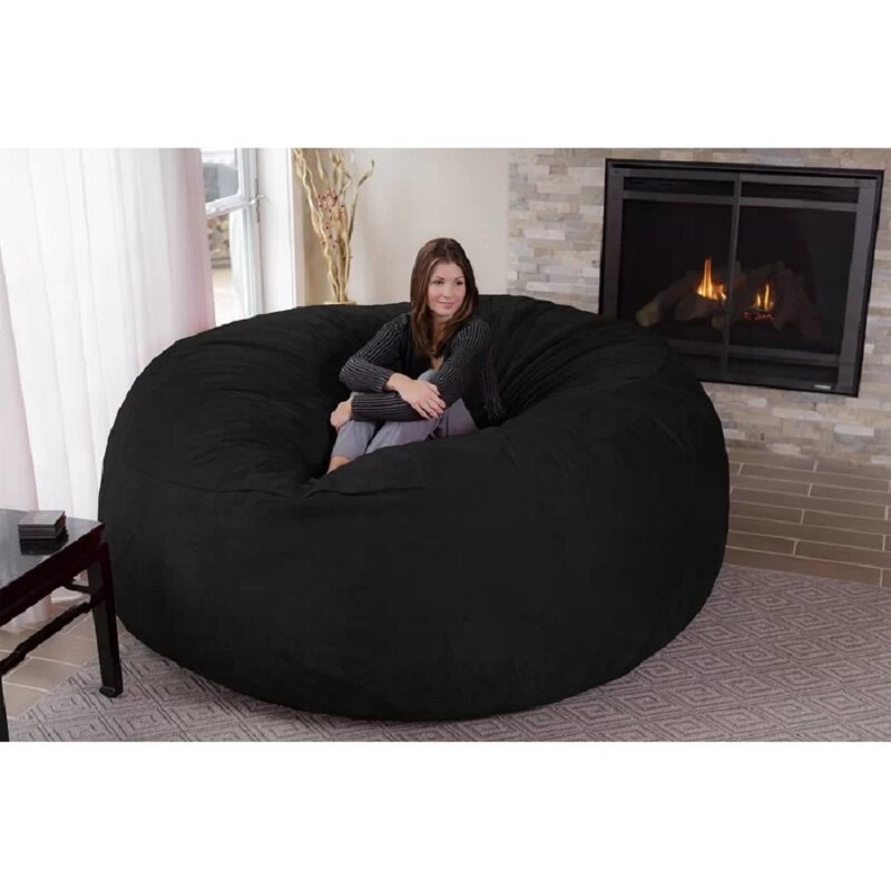 Dropshipping gigante grande macio micro camurça saco de feijão sofá capa cadeira jumbo confortável sala estar saco de feijão capa para relaxar
