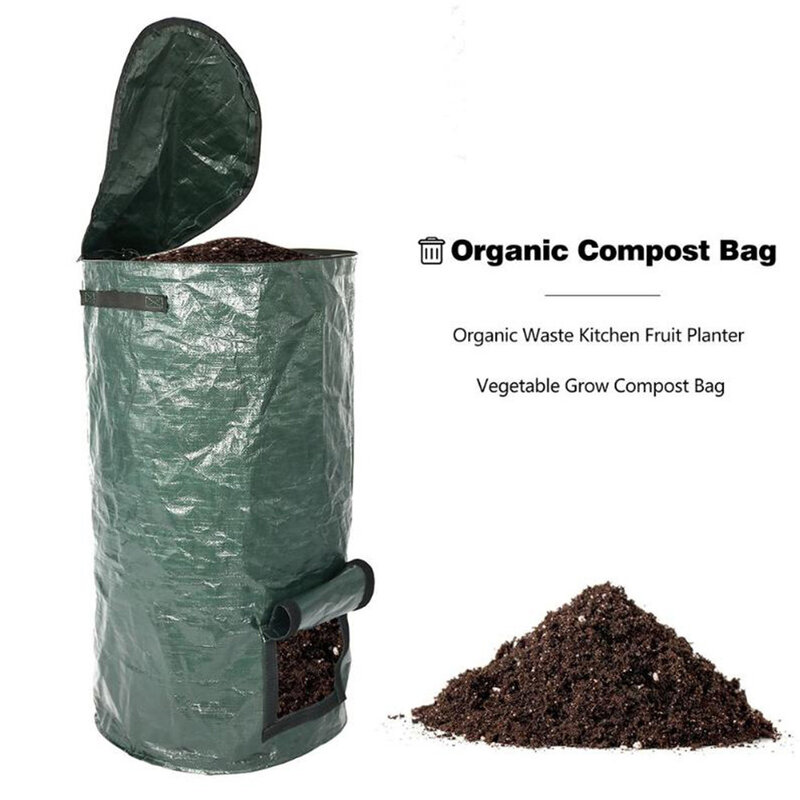 Jardim decídua lixo cozinha pátio composto saco de proteção ambiental pe pano vaso de flor eliminação de resíduos orgânicos